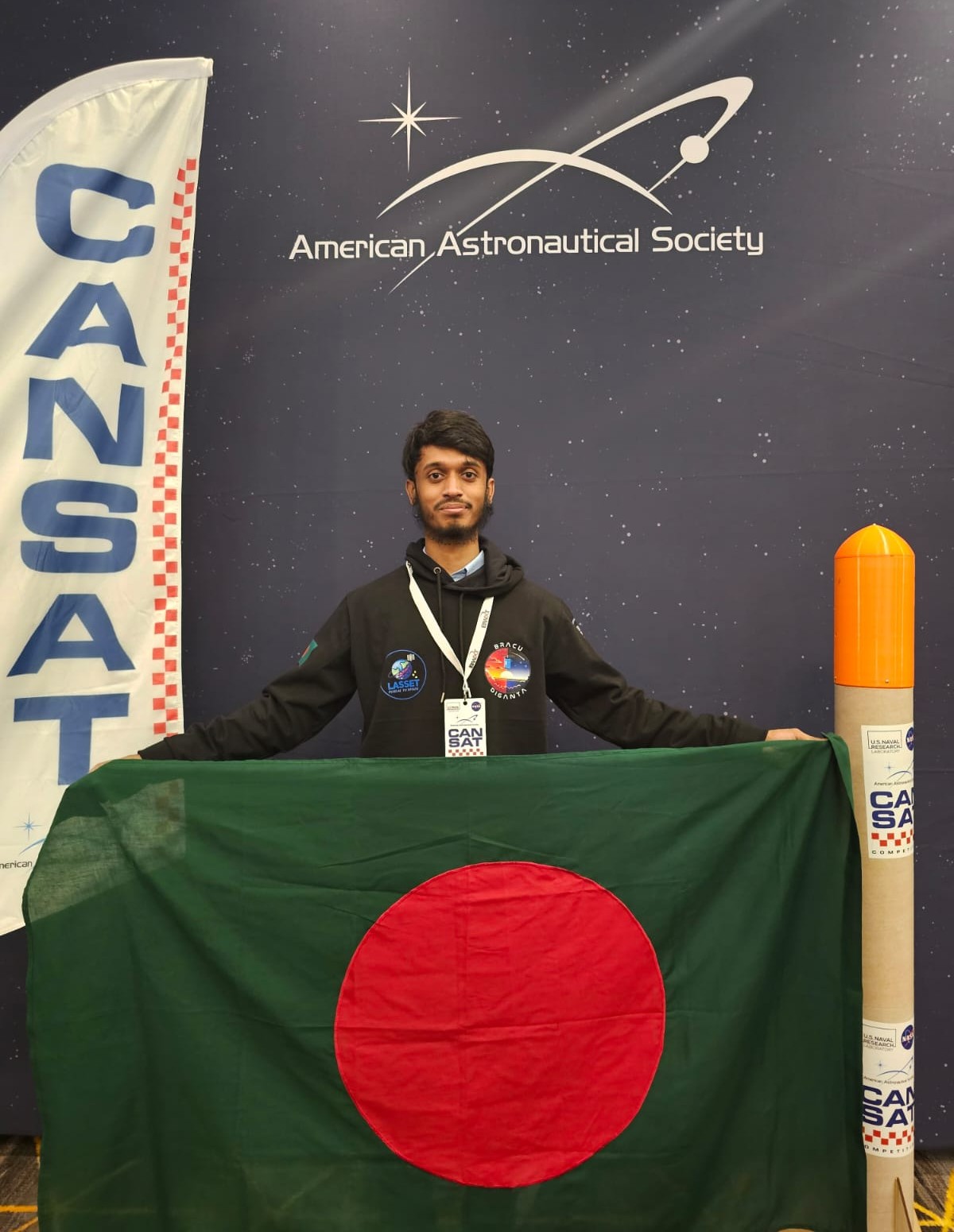 Rooted in BD, reaching for the sky at CanSat 2025. - Virginia, USA