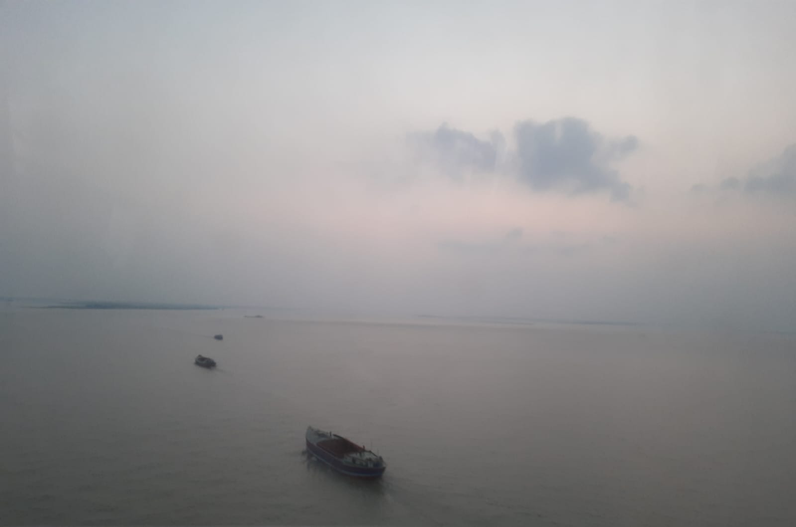 Padma — sky, water, and silence blending into one. - Padma River, Bangladesh